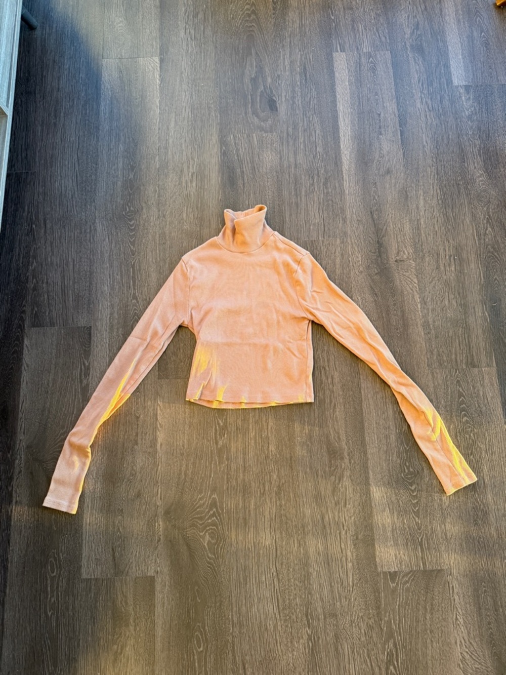 Reformation TAN Ribbed Turtleneck Sweater - Picture 2 of 3